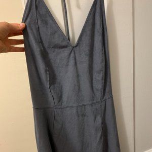Blue Suede Mini Dress, Form Fitting